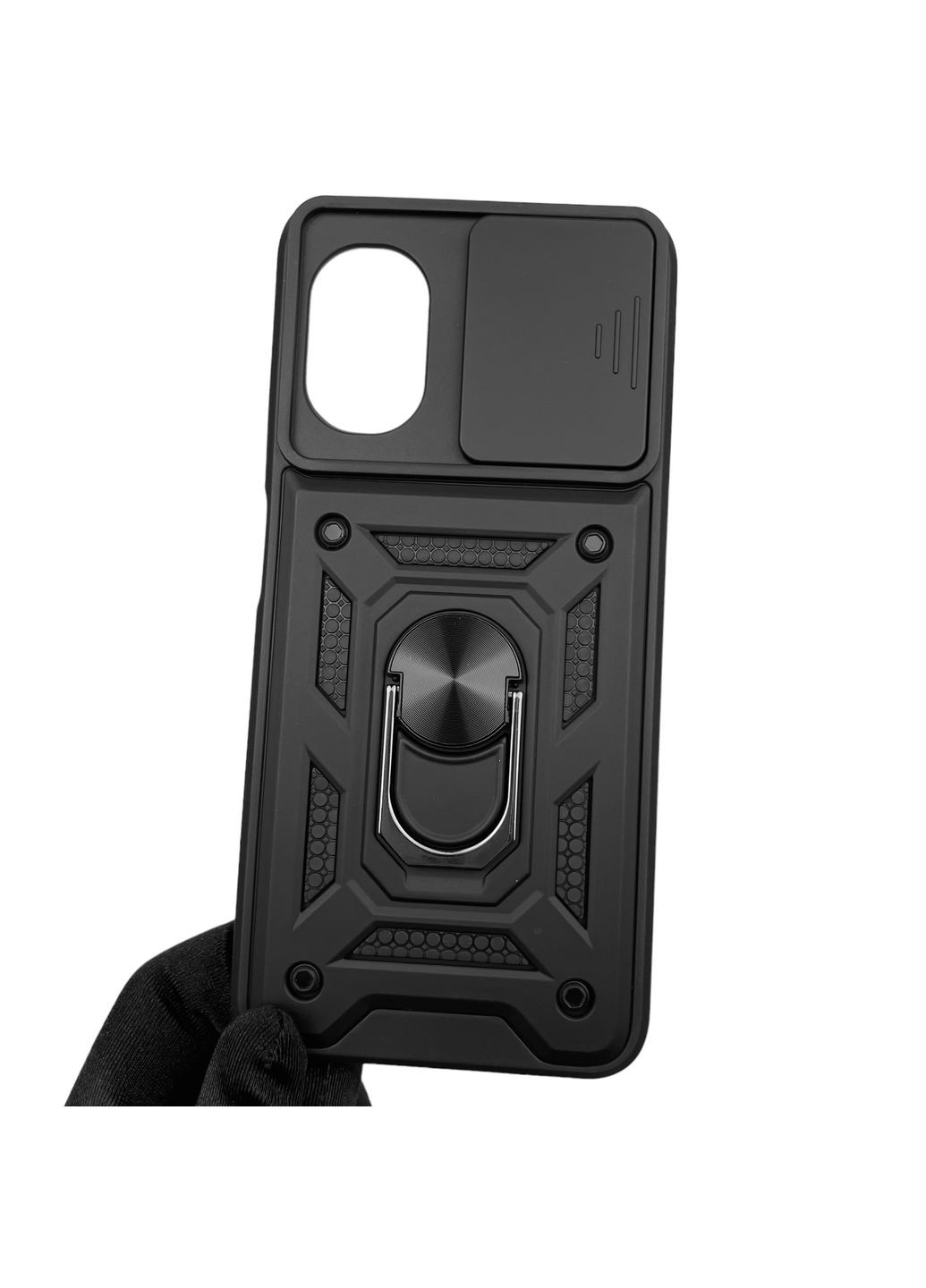 Чехол для POCO M5 бронированный с кольцом подставкой со шторкой на сяоми поко м5 чёрный rg1 Xiaomi (366020493)