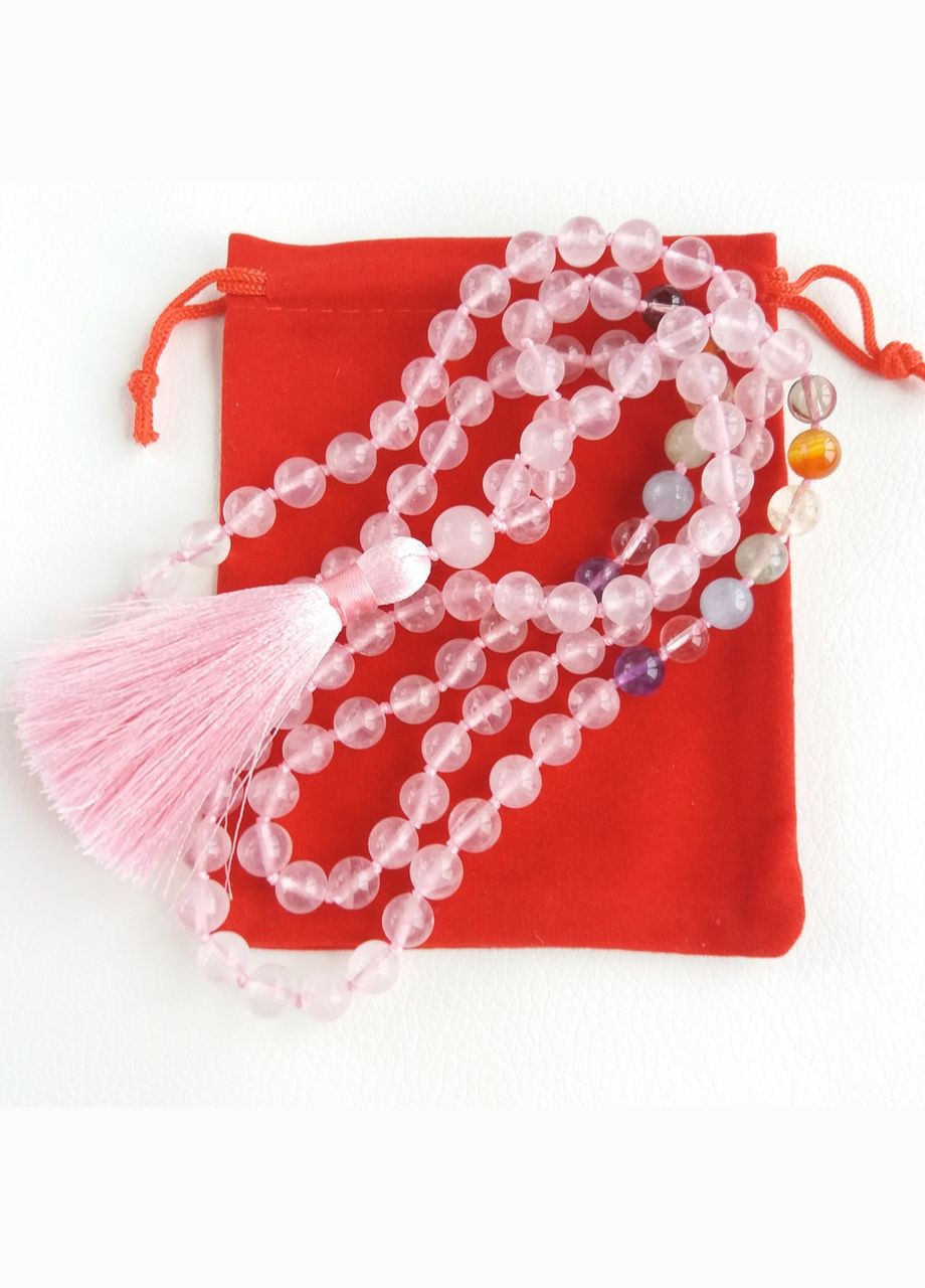 Чотки 7 чакр + кварц 108 намистин з вузлами d 8мм No Brand (331293551)
