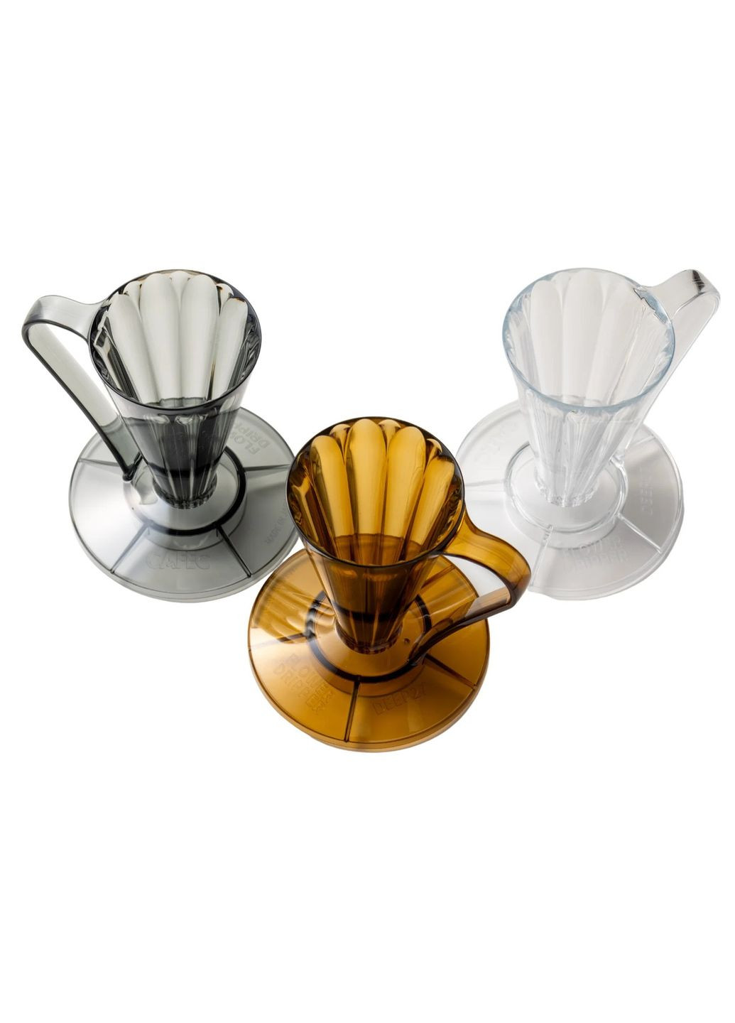 Пуровер Cafec Deep 27 Tritan Flower Dripper Brown (R-FDD-27CBR-VS) No Brand (303348865)