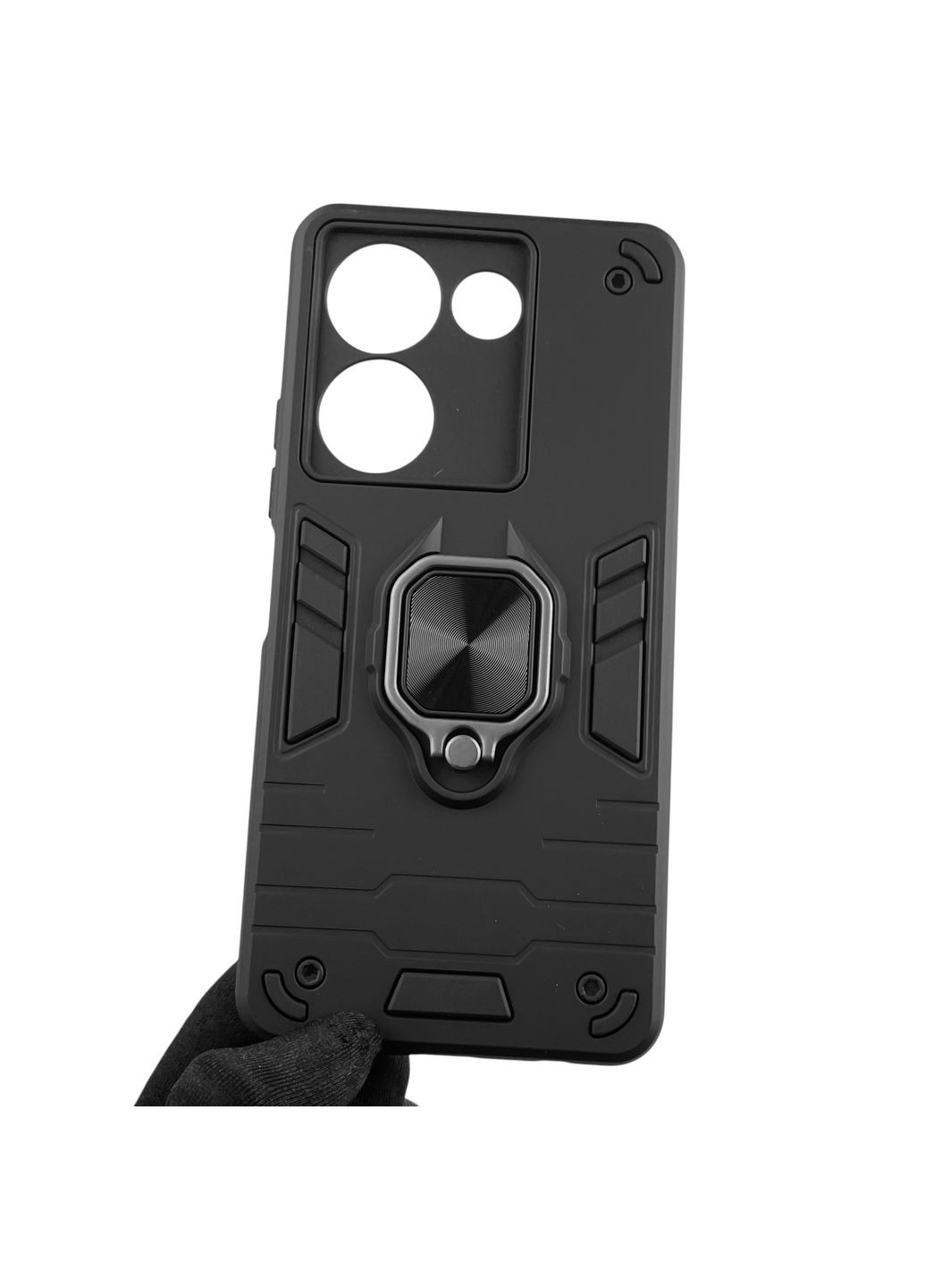Чехол для телефона Camon 20 Pro (CK7n) бронированный с кольцом-держателем на техно камон 20 про чёрный Tecno (366236382)