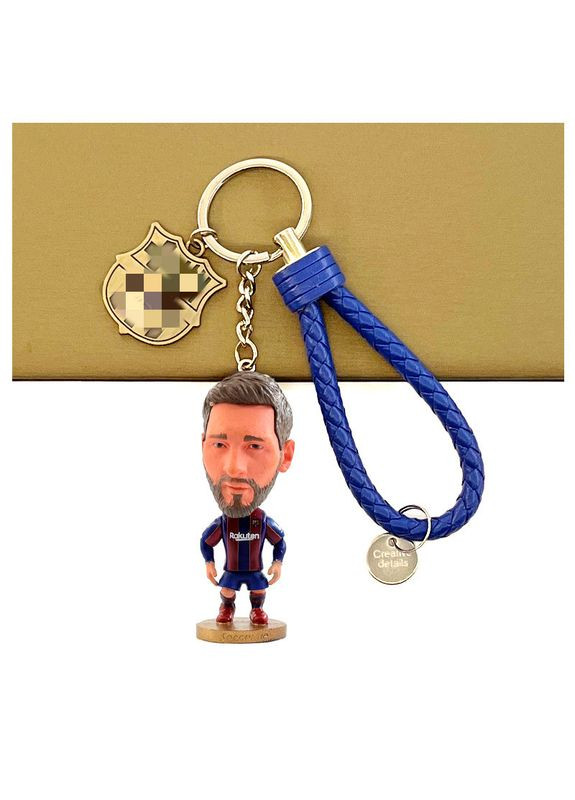 Футбольний брелок Рухома статуетка Ліонель Мессі Lionel Messi та Емблема ФК Барселона FC Barcelona No Brand (340272742)
