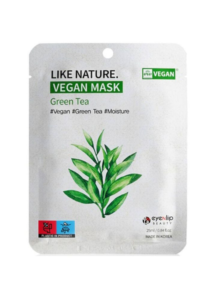 Маска для лица с зеленым чаем Like Nature Vegan Mask Pack Green Tea 25 мл (8809555253082) Eyenlip (349754755)