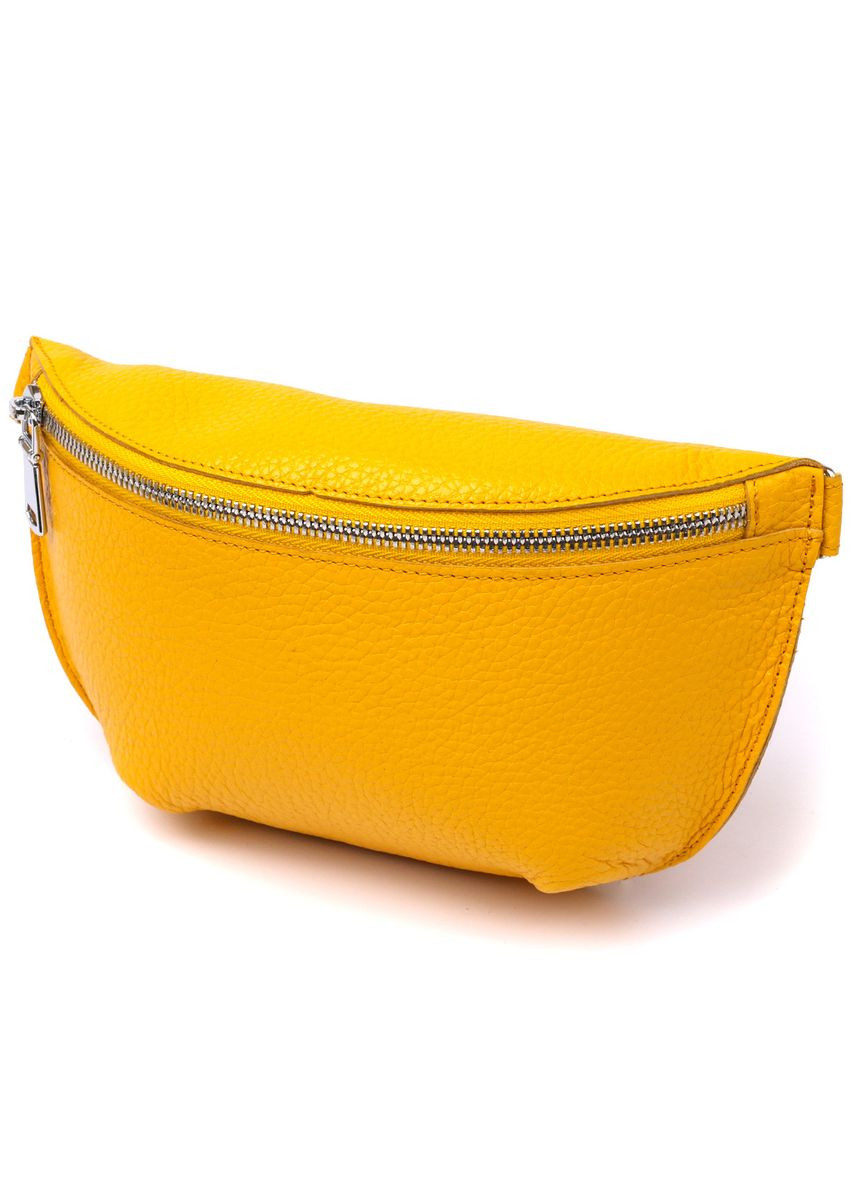 Шкіряна яскрава жіноча бананка 16377 Жовтий Shvigel (298571565)