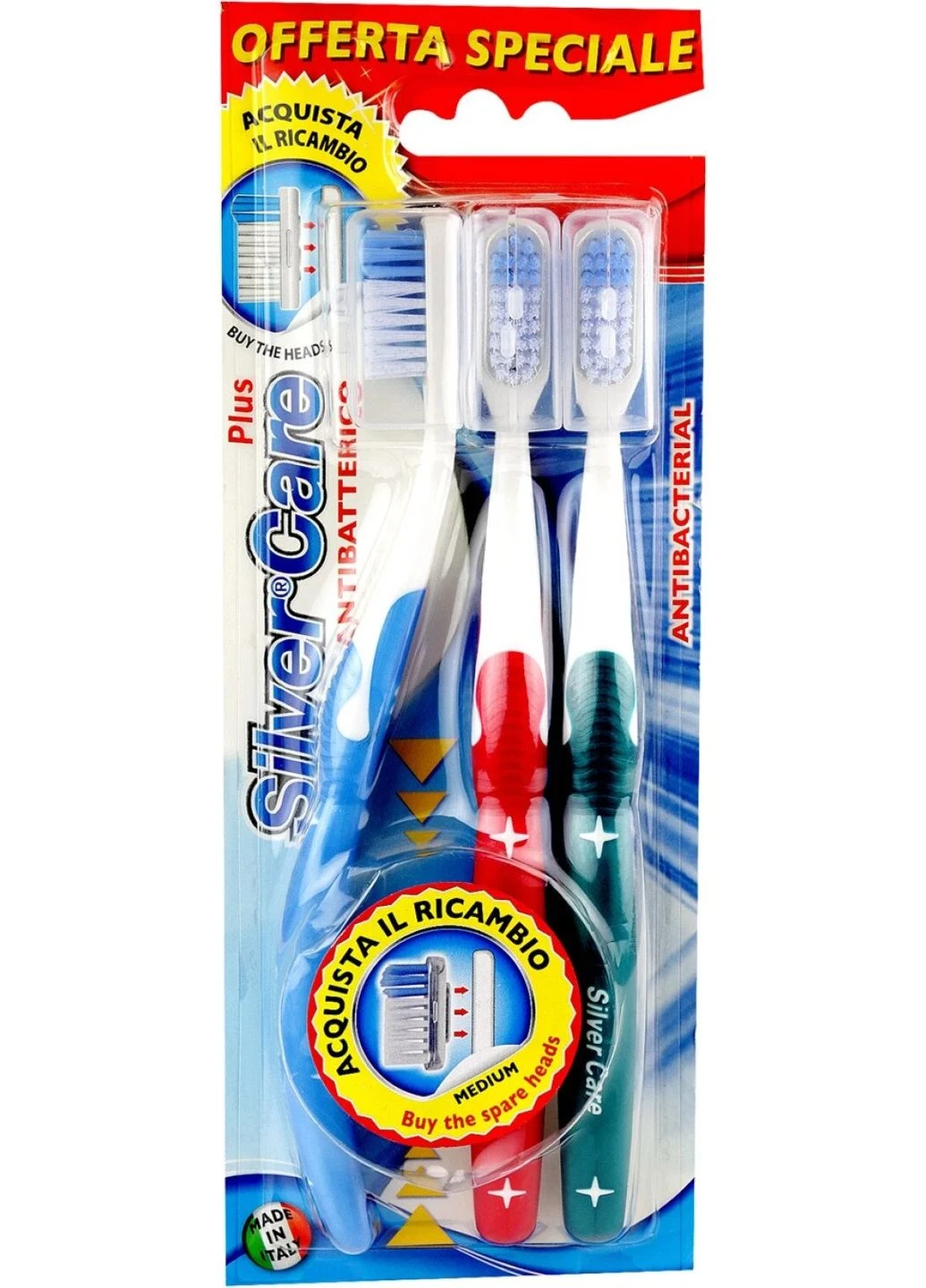 Зубная щетка Зубная щетка Plus средней жесткости 3 шт. Silver Care (362483407)