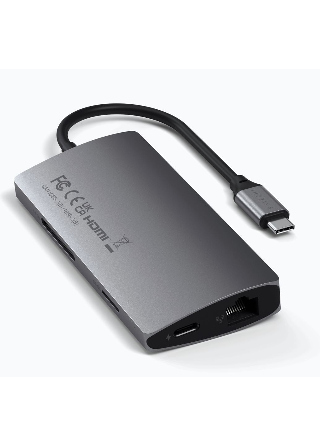 Хаб, Док-станиця, Концентратор Type-C Multi-Port Adapter 4K with Ethernet V2 Satechi (351371822)