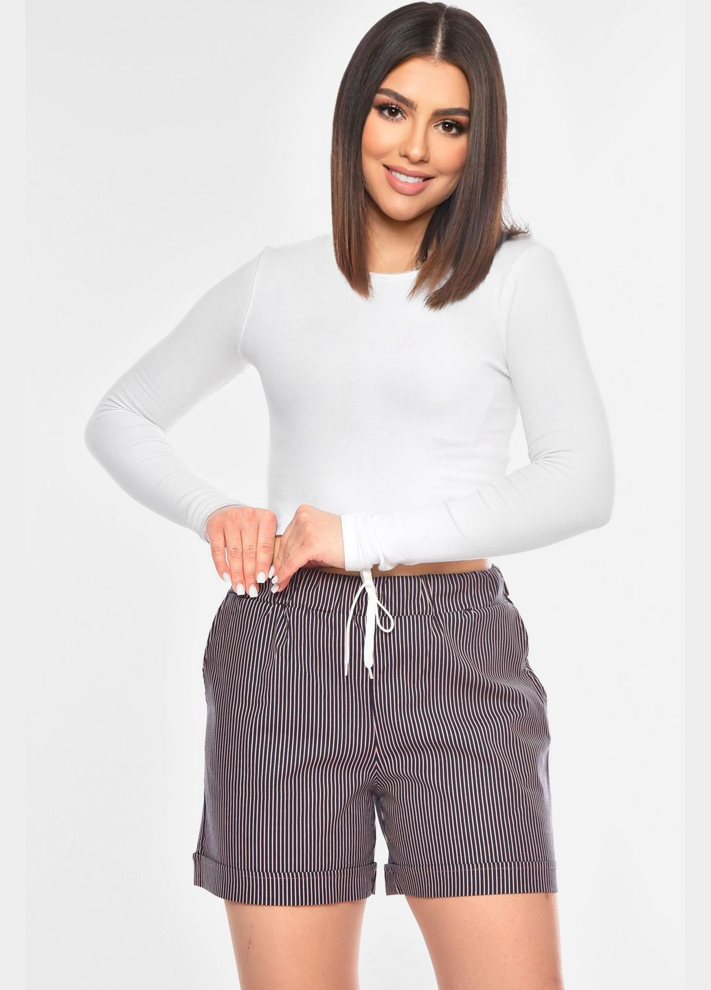 Шорты женские полубатальные черного цвета Let's Shop (328915978)