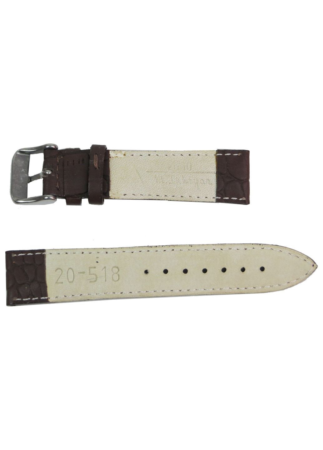 Шкіряний ремінець для годинника під крокодила Ш22 мм коричневий Mykhail Ikhtyar (360893476)