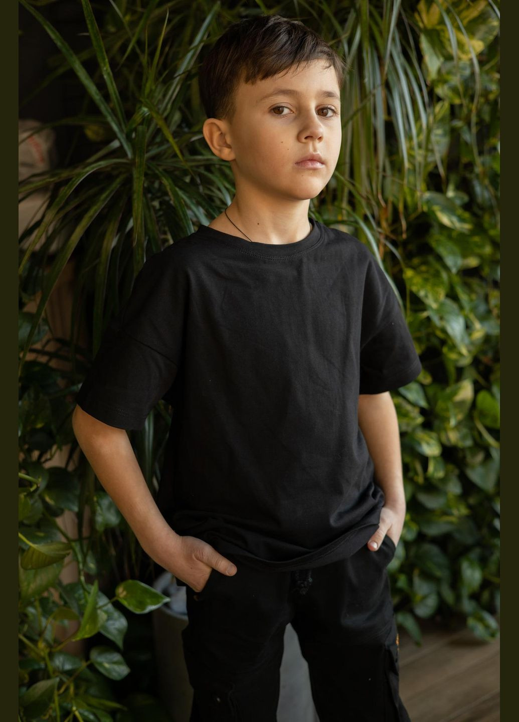 Чорна літня футболка чорна оверсайз для хлопчика IRmAS оверсайз