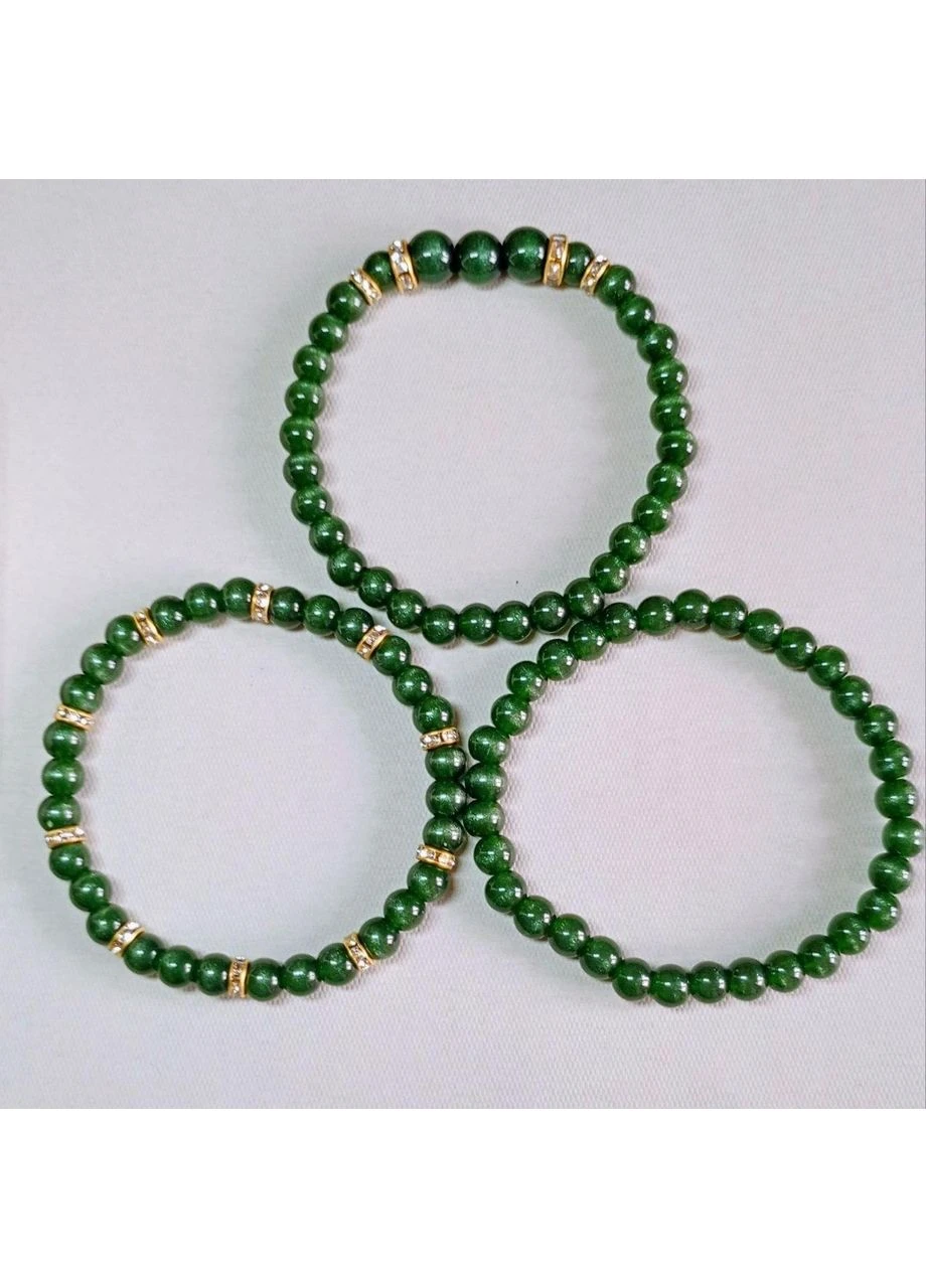 Сет браслетов из кошачьего глаза. 393. No Brand (398222887)