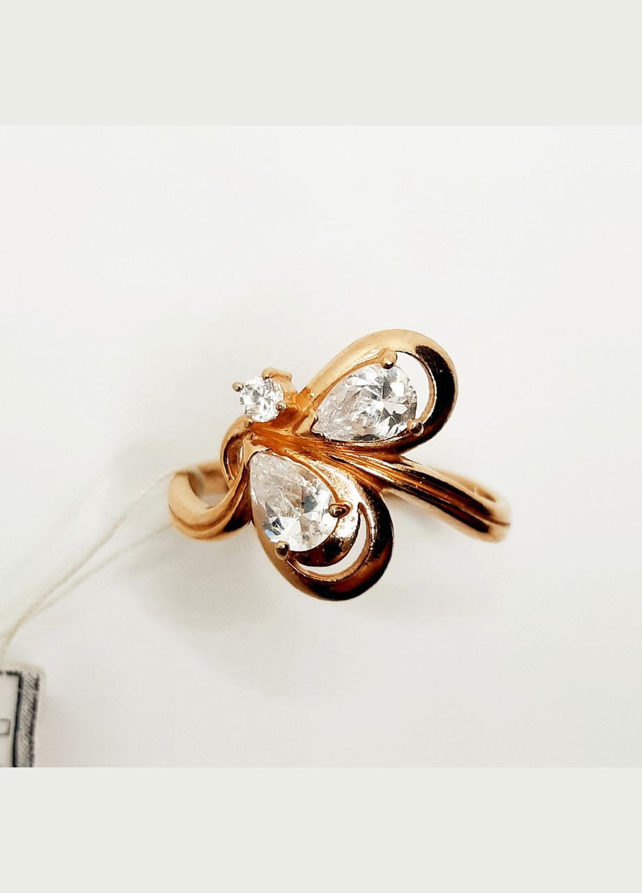 Кольцо серебро позолоченное 925° 3,10г. цветок () Харківський ювелірний завод 01101211 (305583059)