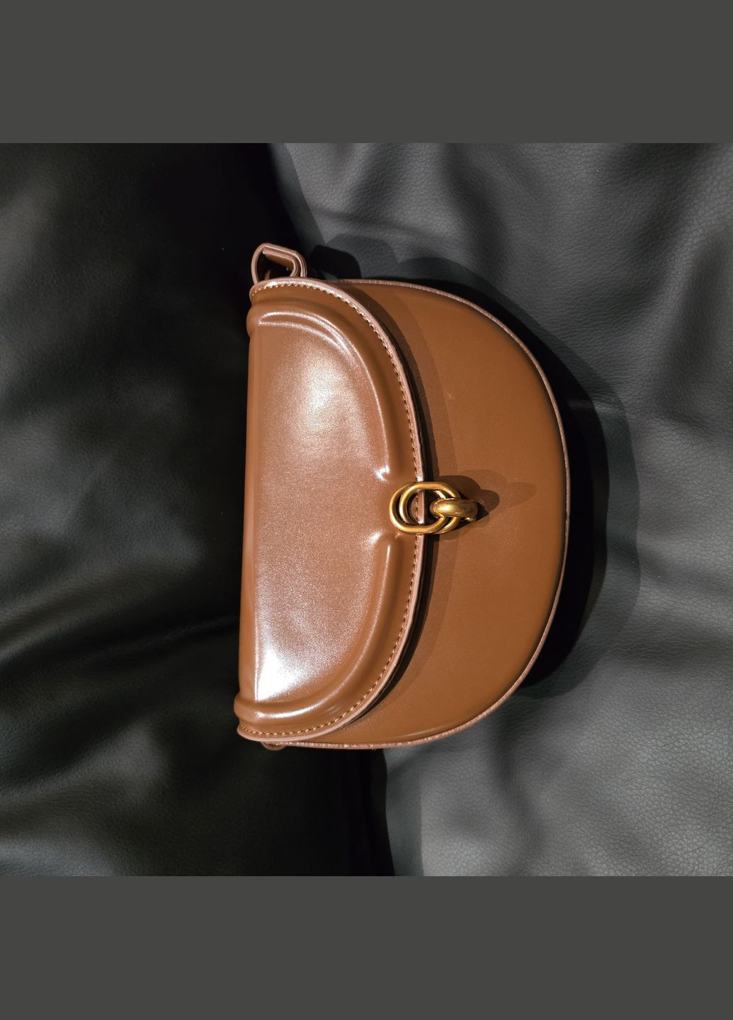 Коричневая сумка-седло ретро дизайн с застежкой No Brand (327880130)