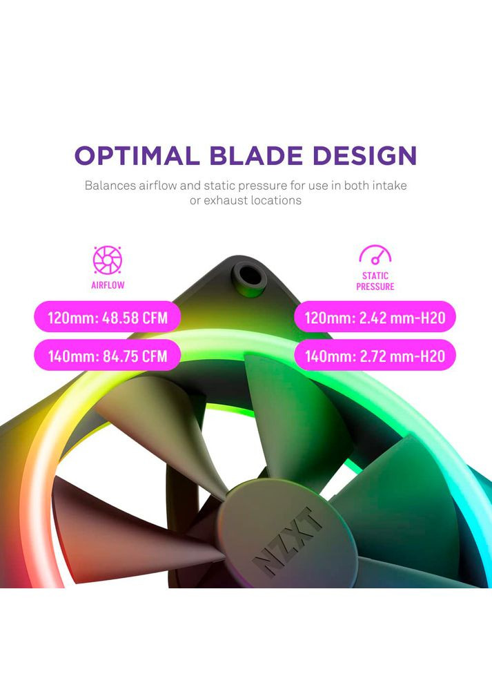 Кулер корпусный F140 RGB Duo Black (RF-D14SF-B1) NZXT (323107527)