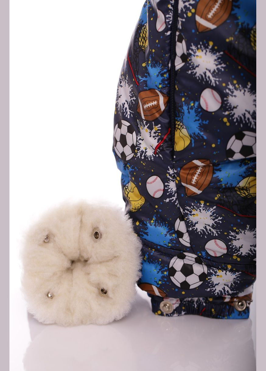 Комбінезон для хлопчика Трансформер на хутрі з принтом футбольних м'ячів сірий 86 см (35456) BABYKROHA (297199646)