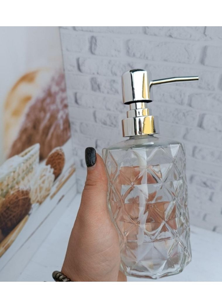 Дозатор для жидкого мыла Ромб стекло 360 мл 888-20 SNT (353747740)