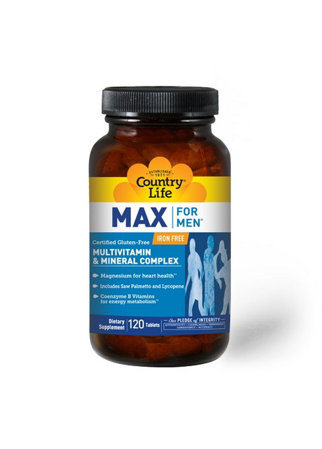 Вітаміни та мінерали Max for Men, 120 таблеток Country Life (293340962)