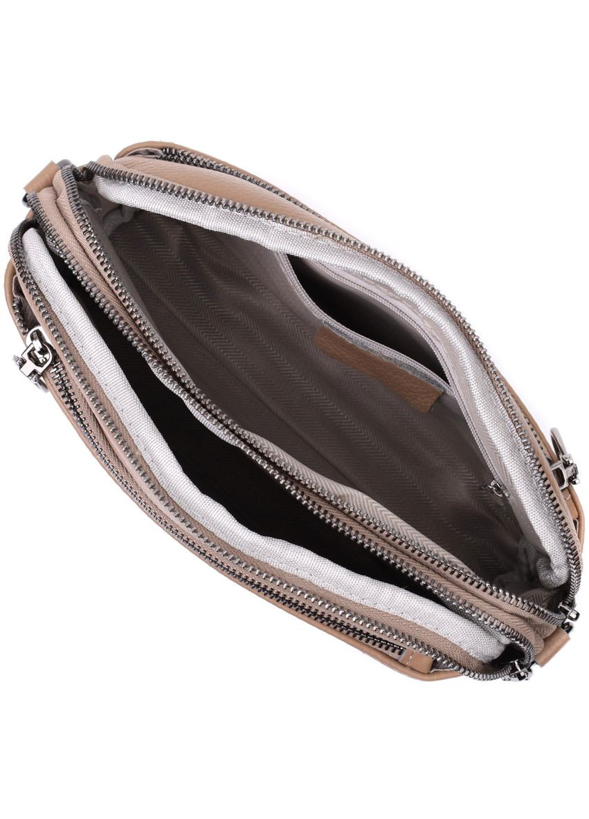 Женская стильная сумка из натуральной кожи 22599 Бежевая. Vintage (329149104)