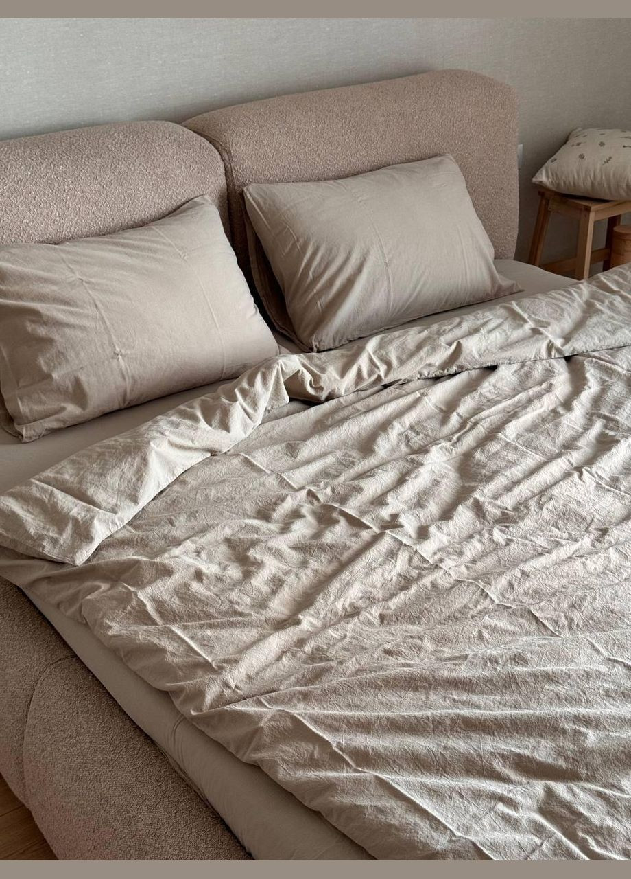 Комплект постільної білизни Євро 200х220 наволочка 50х70 2шт Капучино (П4К-al-sikel-var-007) No Brand (342097417)