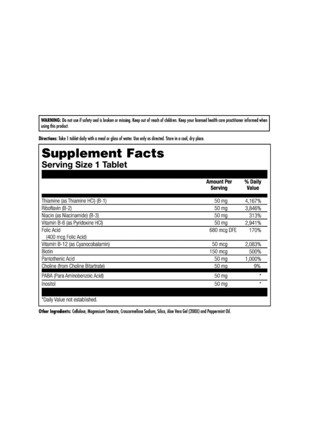 Комплекс витаминов B-50 Complex - 50 tabs KAL (288677466)