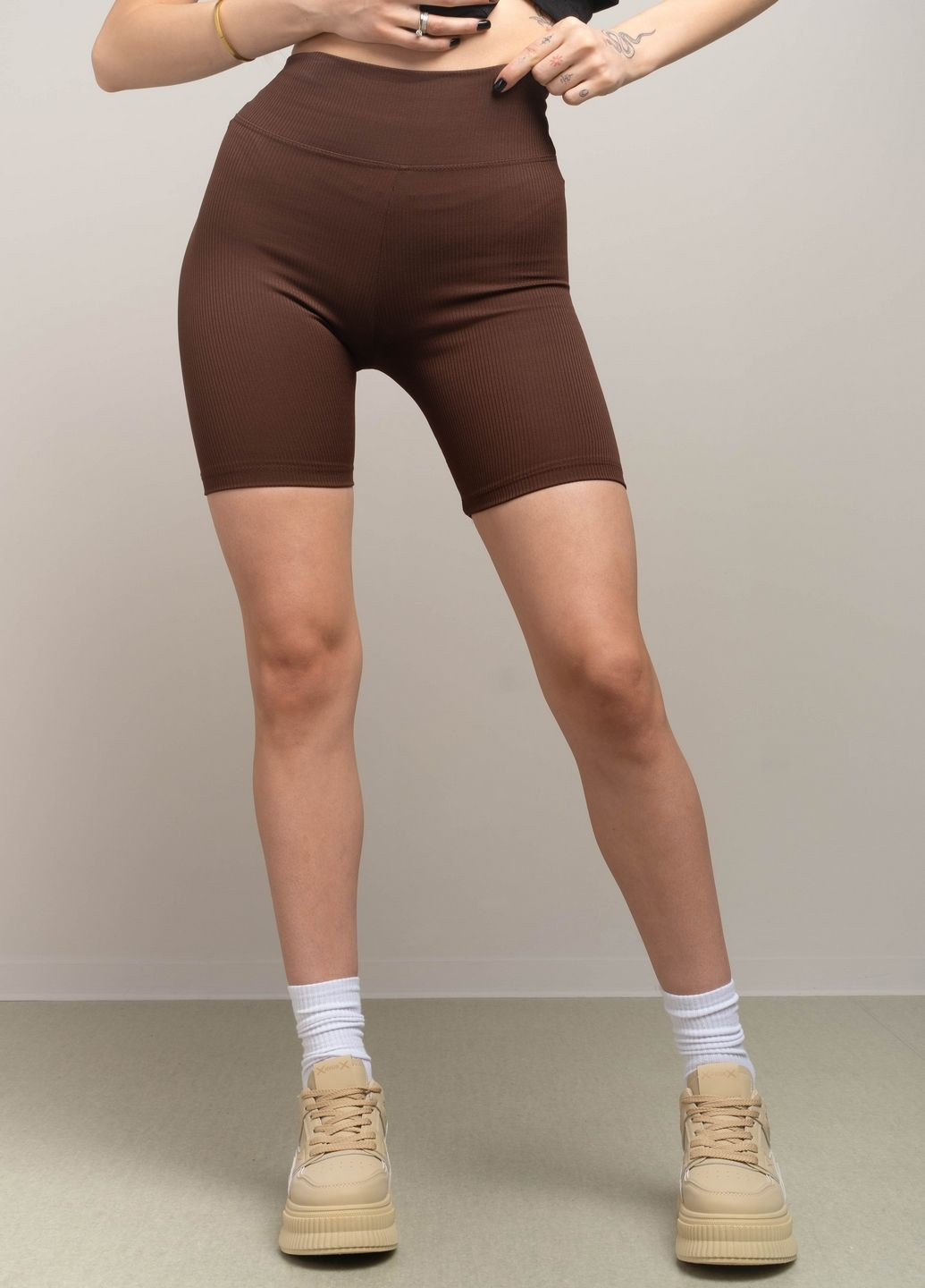Велошорты женские коричневые 343814 Power (296199267)