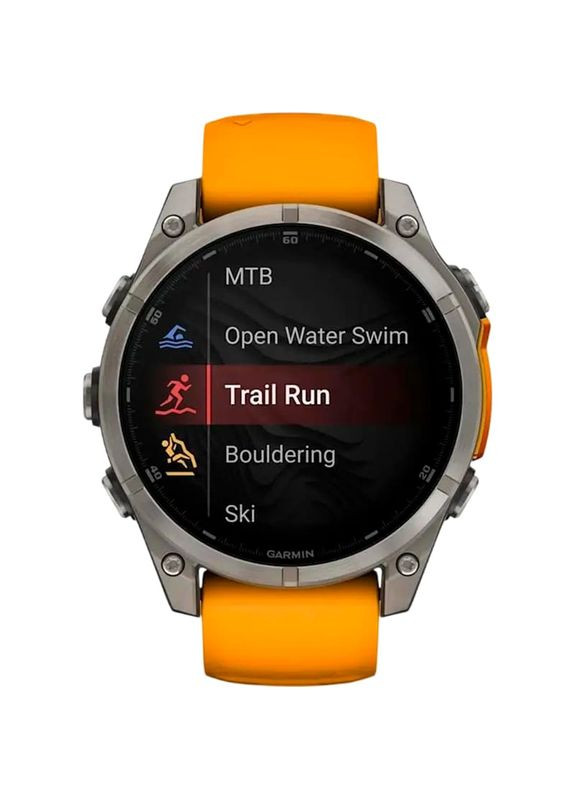 Смарт-часы Fenix 8 Amoled 47mm Sapphire Titanium with Spark Orange/Graphite Silicone Band (010-02904-11) Garmin (322895991)