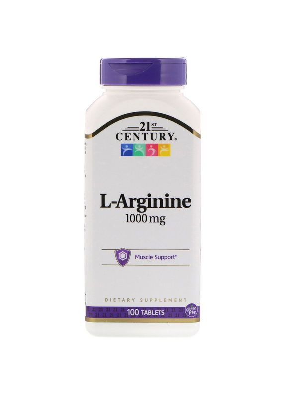 Аргинин, L-Arginine, 1000 мг, 100 таблеток 21st Century (322286999)