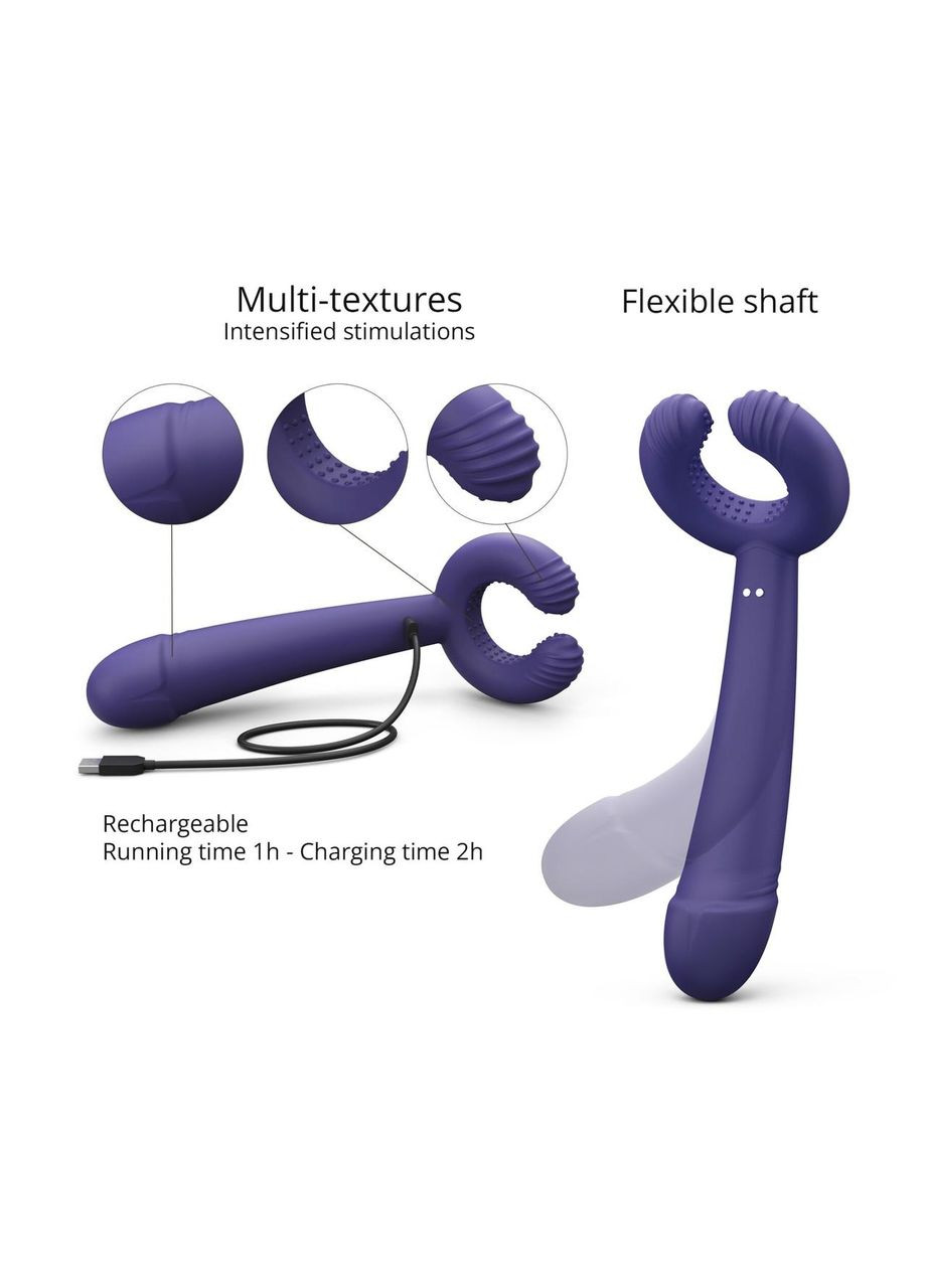 Вибратор для пар Love To Love PLEASE ME - MIDNIGHT INDIGO с тремя моторами, гибкий No Brand (366877885)