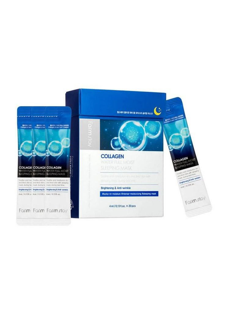 Маска для обличчя омолоджувальна Collagen Water Full Moist нічна, 4 мл FarmStay (302727939)