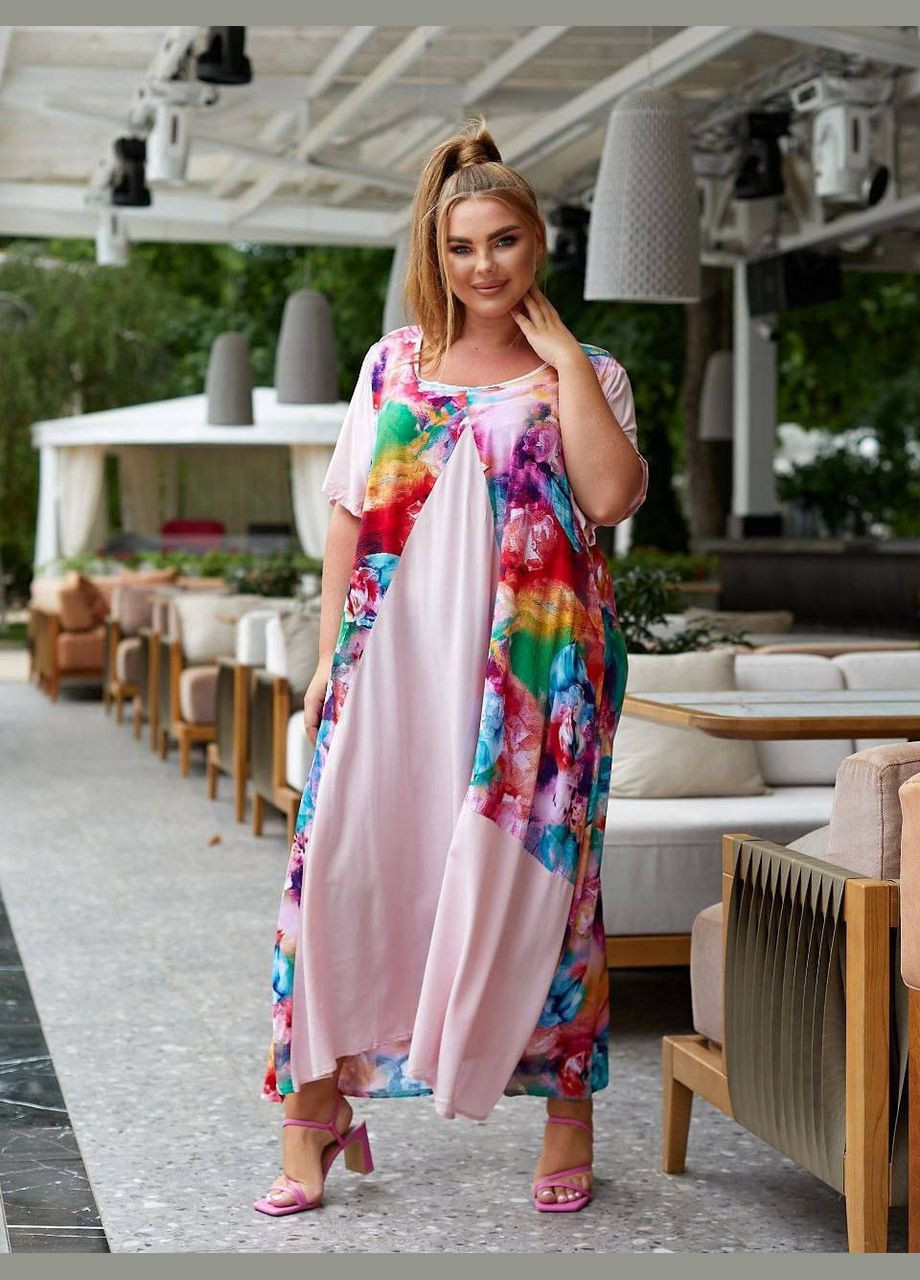 Рожева повсякденний сукня вільна довга  popluzhnaya