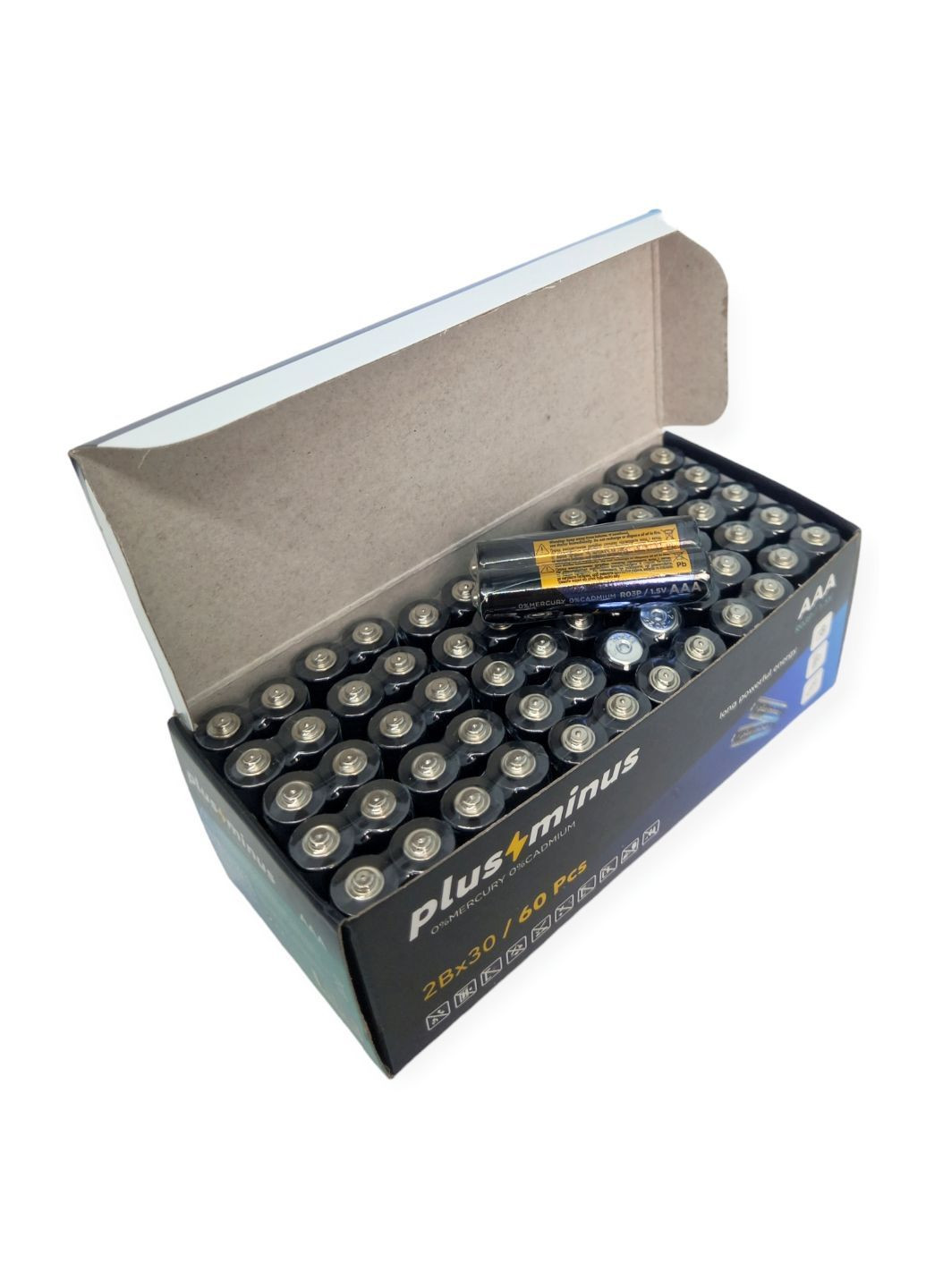 Батарейки пальчиковые мини ААА R03 UM солевые упаковка набор 60 штук plus minus zinc carbon No Brand (292409165)