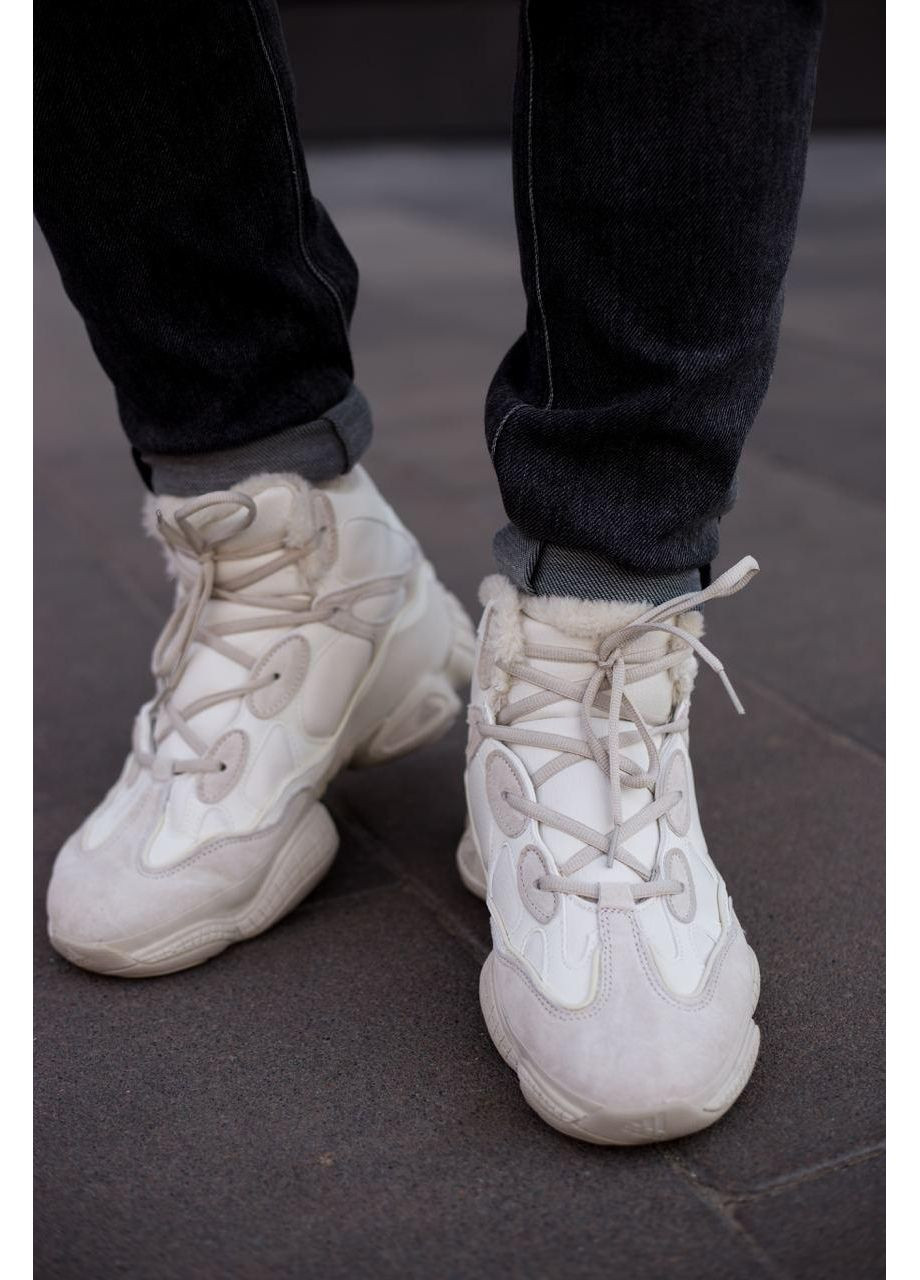 КРОССОВКИ ЖЕНСКИЕ ADIDAS YEEZY BOOST 500 MID BLUSH АДИДАС ИЗИ БУСТ No Brand бежевые зима (368867488)