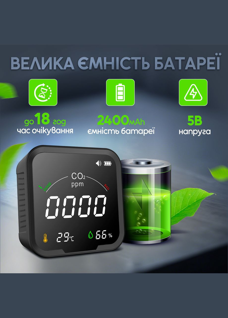 Термогигрометр с датчиком измерения CO2 SBTR РТН-9с No Brand (347590515)