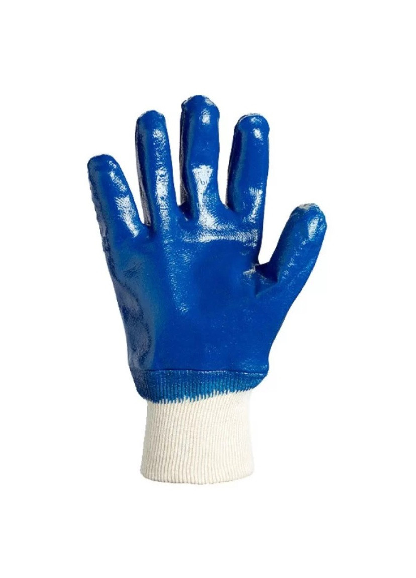 Перчатки нитрил Профи (синие) прорезиненные вязаный манжет (20143) Doloni (263434369)