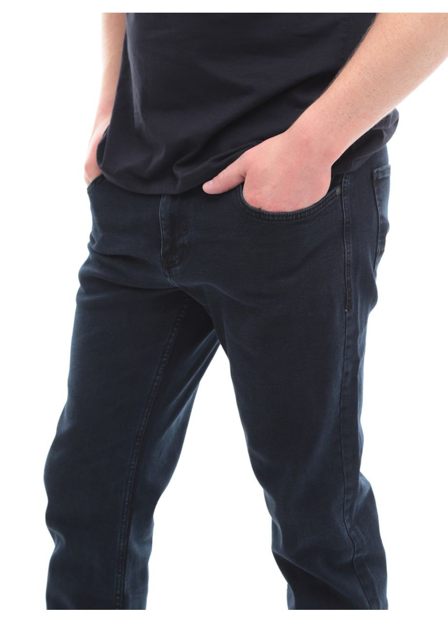 Темно-синие демисезонные слим джинсы мужские сине-черные слим большой размер Slim FRANCO BENUSSI