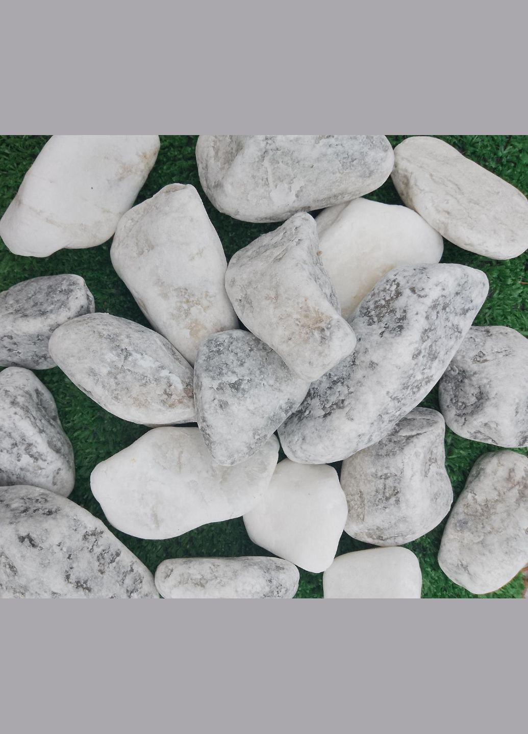 Галька мраморная 30-60 мм Бело-серая 20 кг Дніпро (340542921)