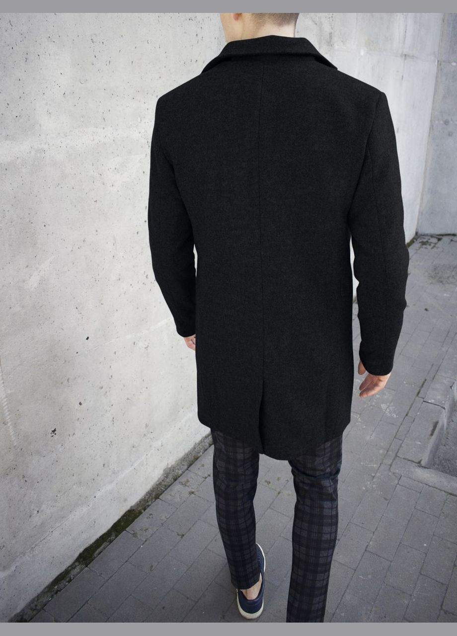 Черное демисезонное Кашемировое классическое пальто Vakko