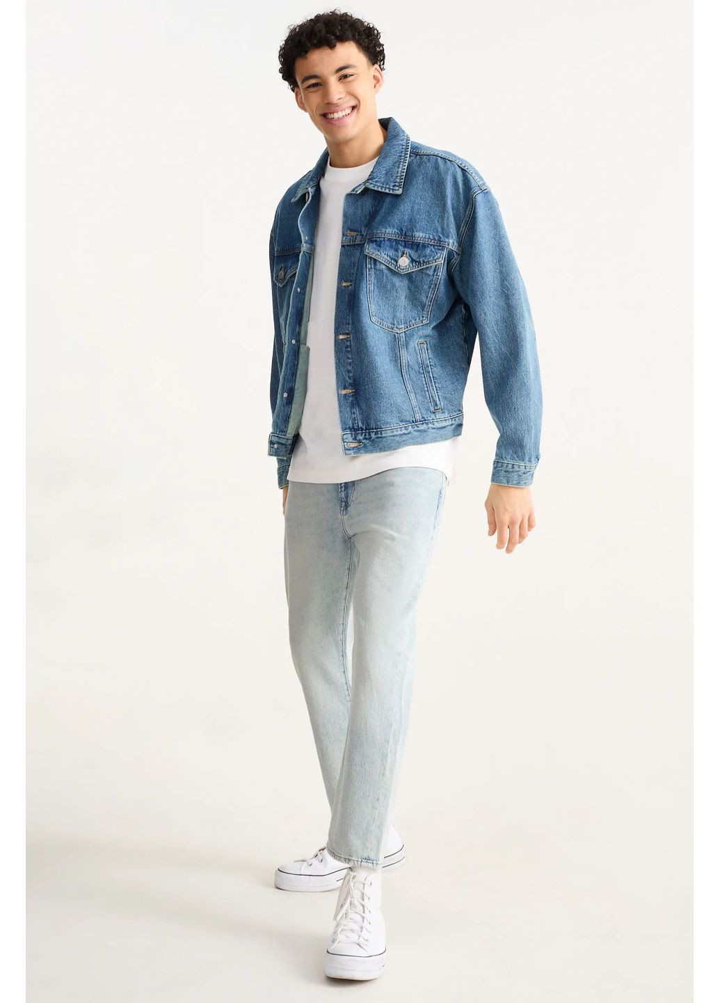 Голубые демисезонные джинсы carrot C&A