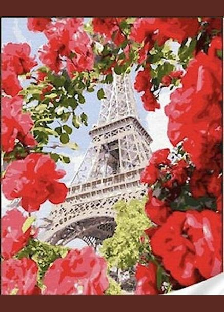 Набор для творчества алмазная картина Эйфелевая башня среди роз GM86102 shop (4823113875916) Strateg (333930862)