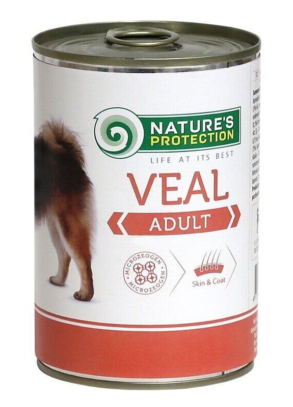 Вологий корм для дорослих собак всіх порід з телятиною Adult Veal 800г Nature's Protection (334179519)