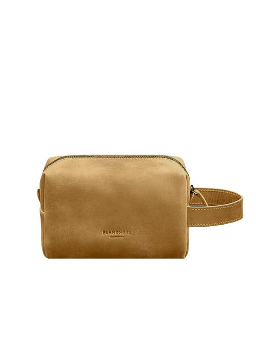 Кожаная косметичка-несессер 5.0 Желтый Crazy Horse (A-027452) BlankNote (329742997)