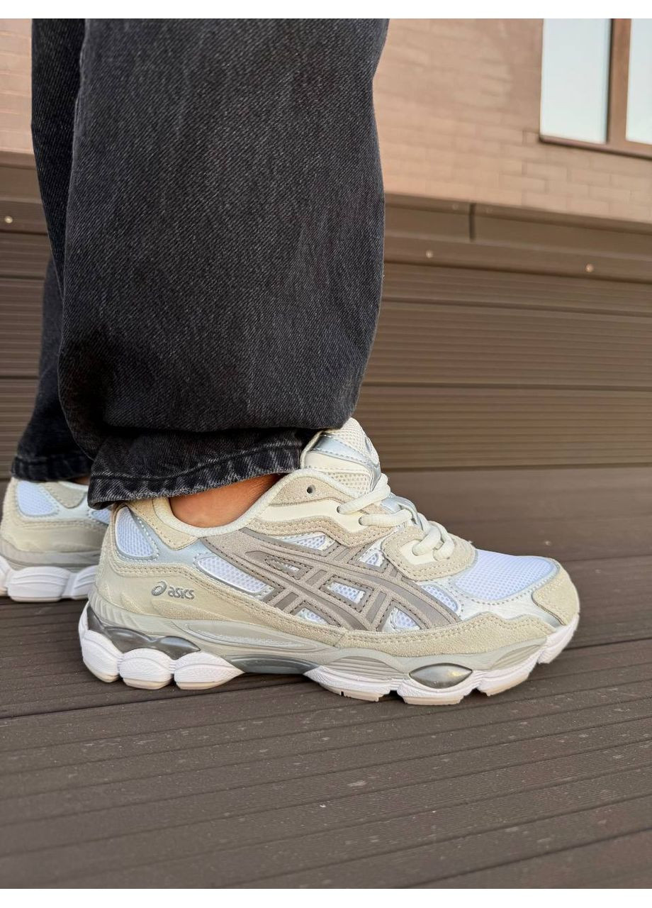 Білі Осінні кросівки чоловічі asics gel-nyc beige white асікс гель нюк No Brand