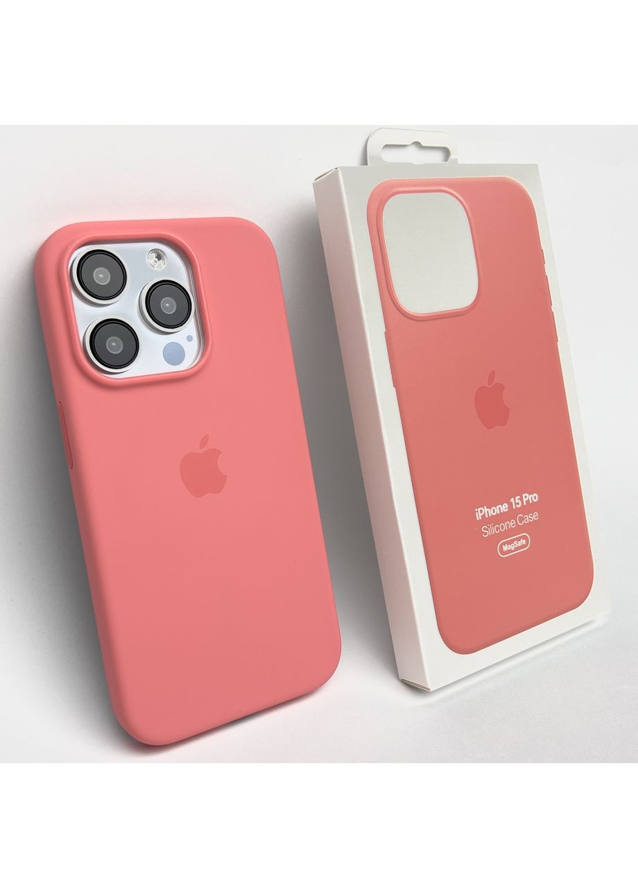 Чехол на 15 PRO Silicone Case Magsafe Full open camera магнитный для айфона 15 О Coral Guava No Brand (369137389)