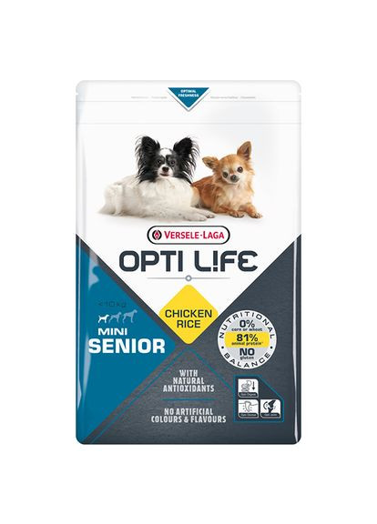 Сухой корм Opti Life Senior Mini для пожилых собак мини и малых пород, с курицей и рисом 2,5 кг (5410340311592) Versele-Laga (341537614)