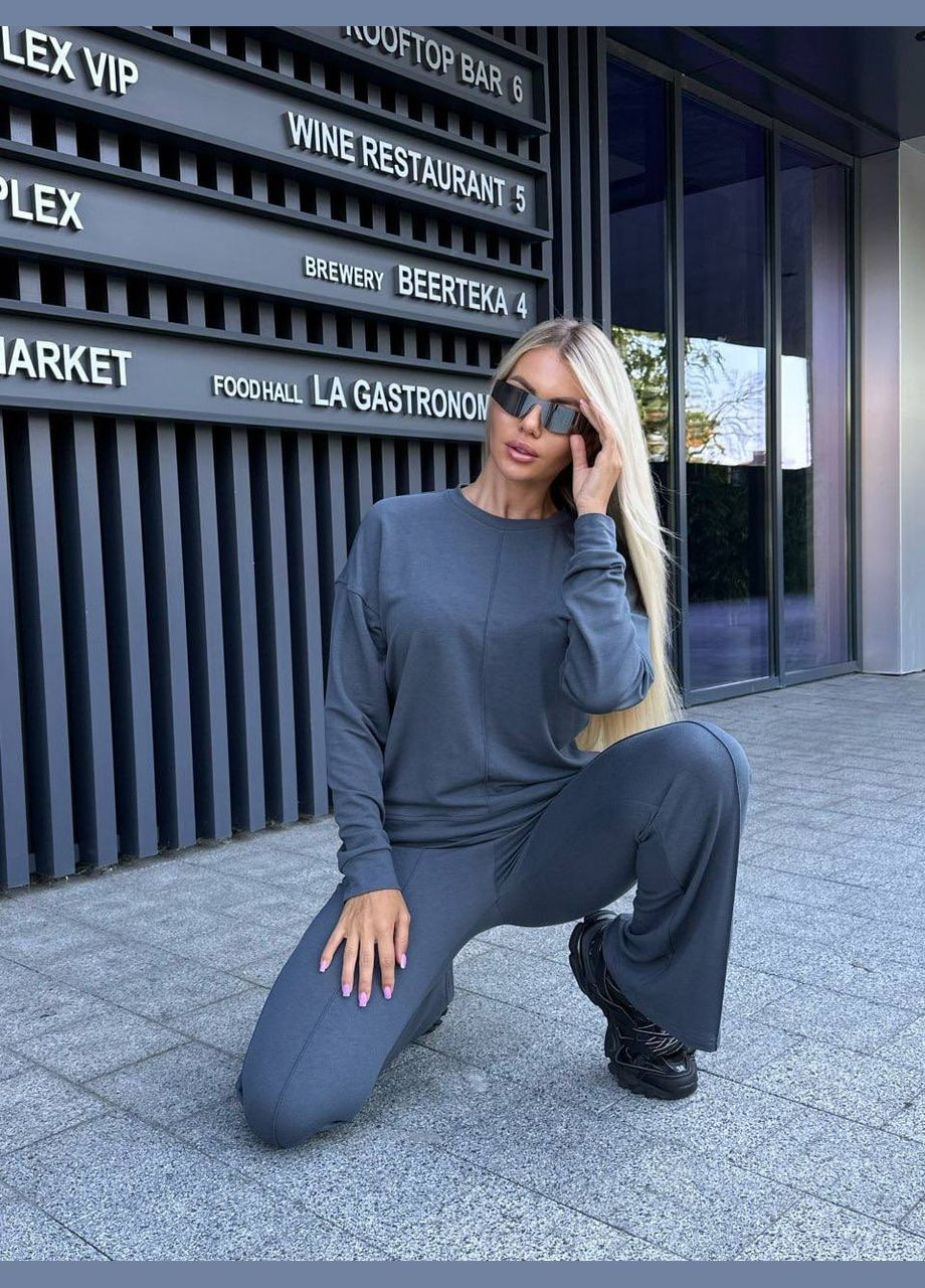 Женский повседневный костюм графитового цвета 32040 Fashion (324757050)