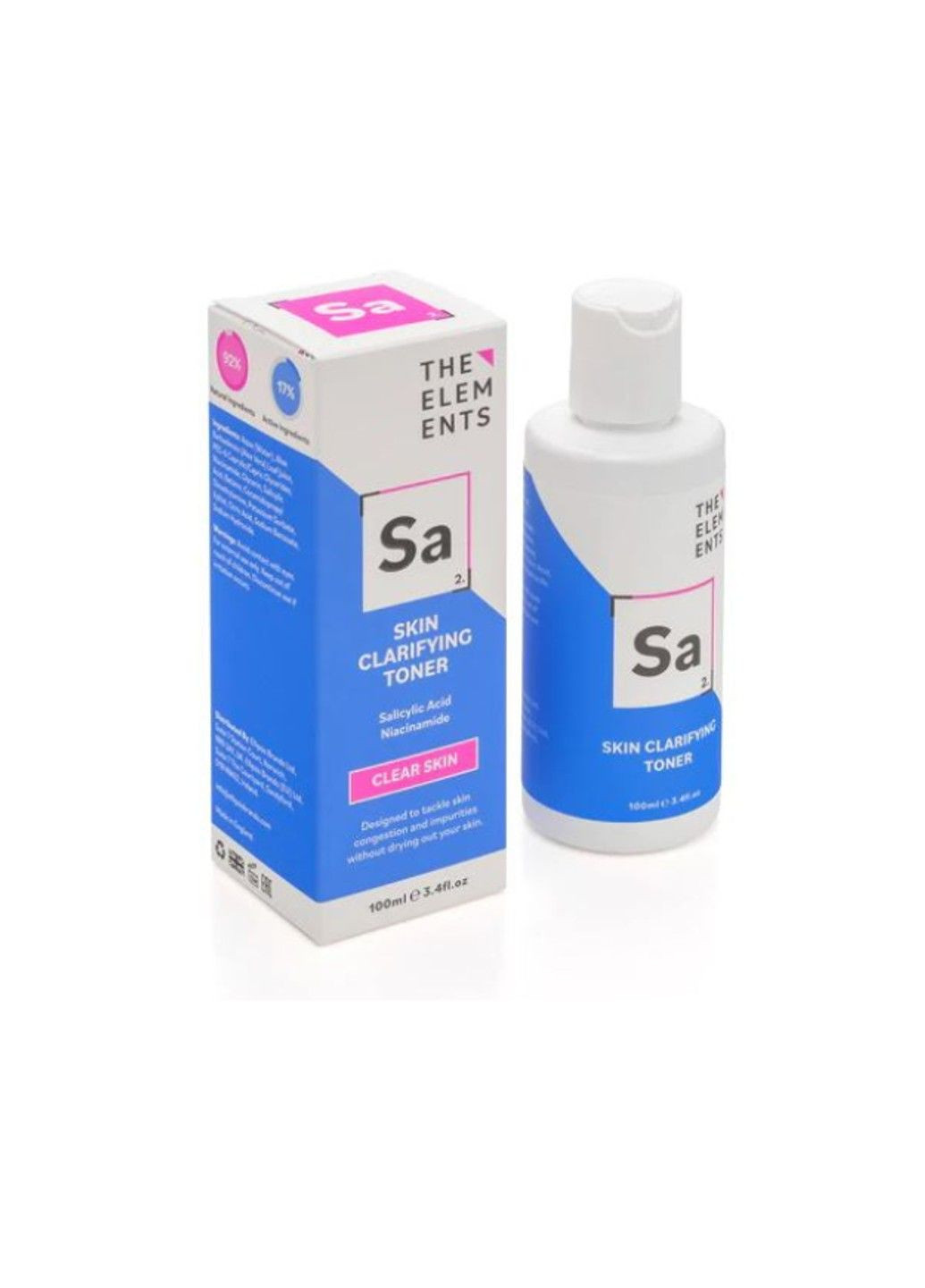 Тонер із саліциловою кислотою для обличчя Skin Clarifying Toner 100ml The Elements (317269008)