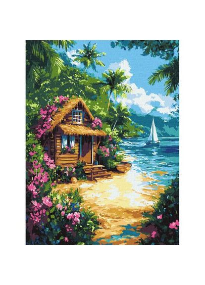 Картина по номерам "Дом в тропиках" 30х40 см Ідейка (369785899)