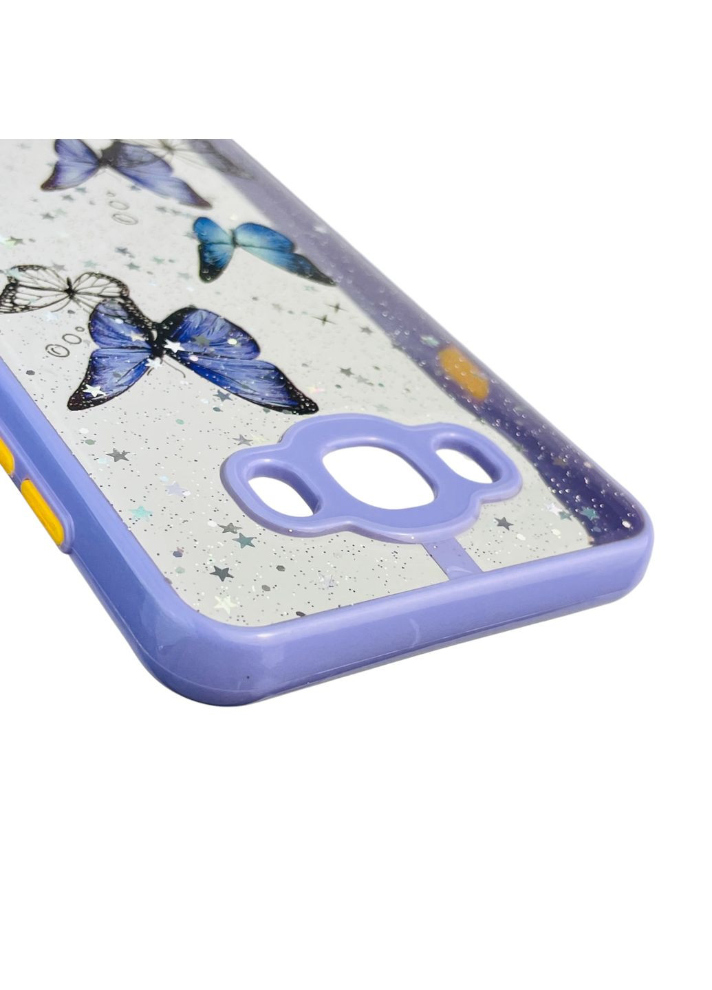 Чохол для Galaxy J7 2016 (SM-J710) з блискітками з метеликами на самсунг г7 2016 бузковий Samsung (366387216)