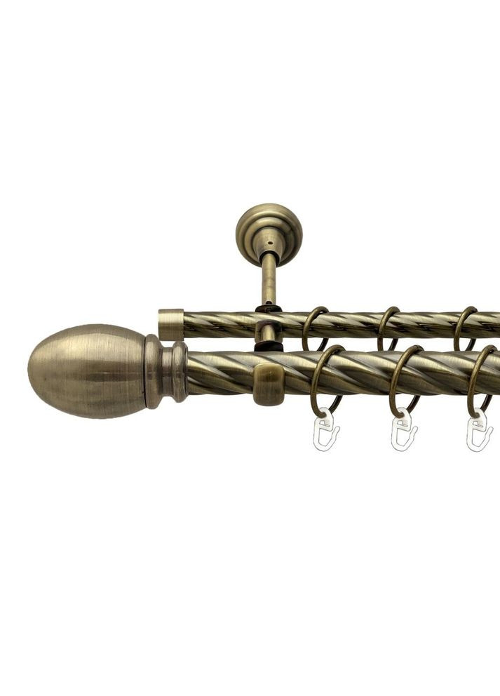 Карниз Белуно металевий дворядний відкритий скручена труба Антик 25\16 мм 300 см (00-00018048) ORVIT (300692915)