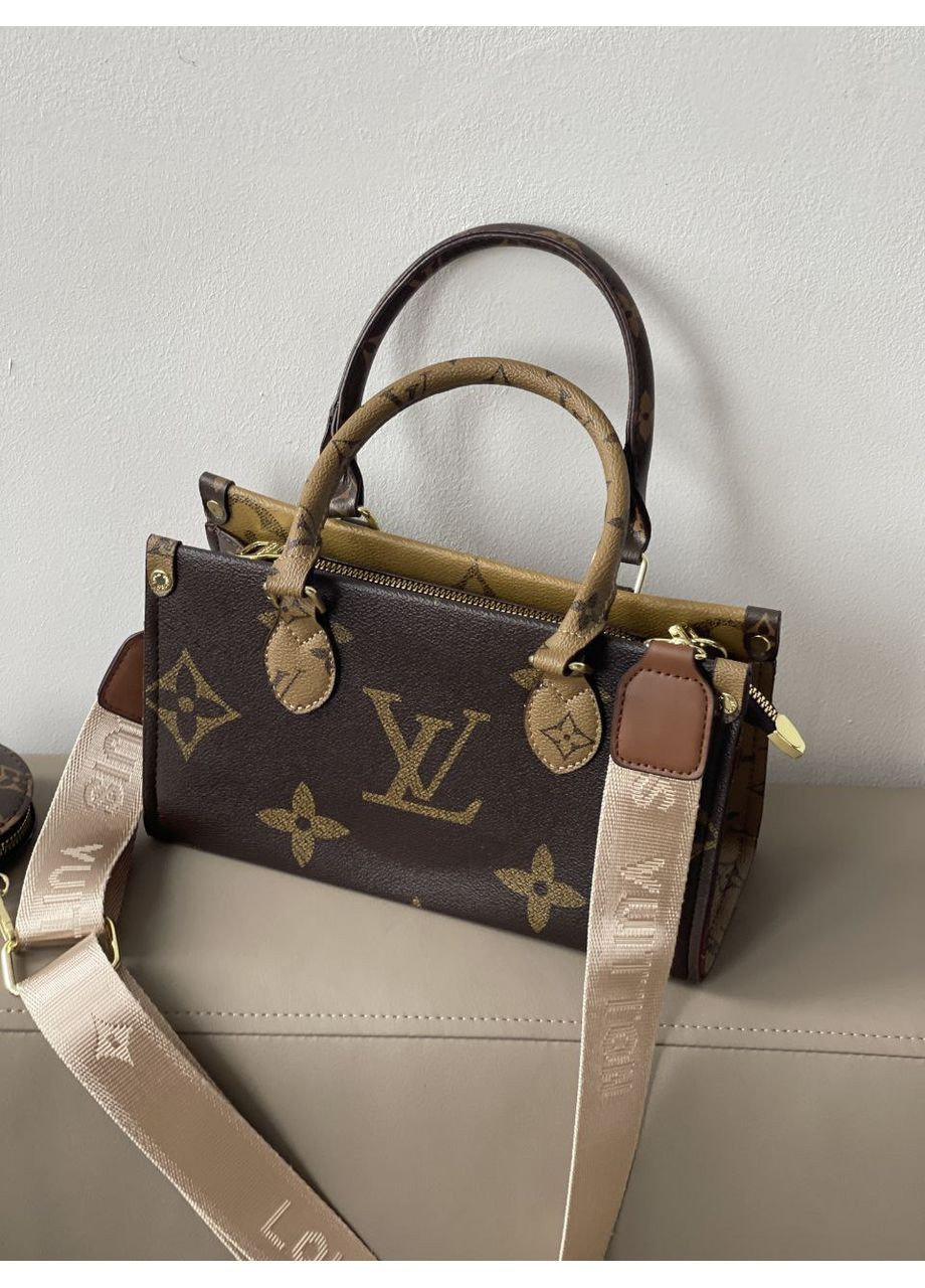 Сумка Louis Vuitton Reverse OnTheGo жіноча LV коричнева міні шопер крос боді No Brand (364488337)