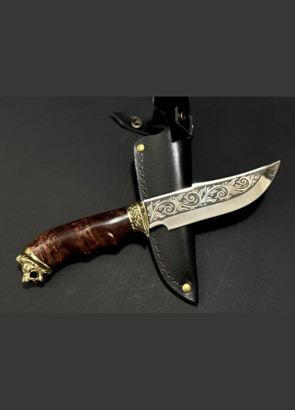 Нож охотничий Лев 22k60 в подарочном деревянном кейсе. NB Art (346533146)