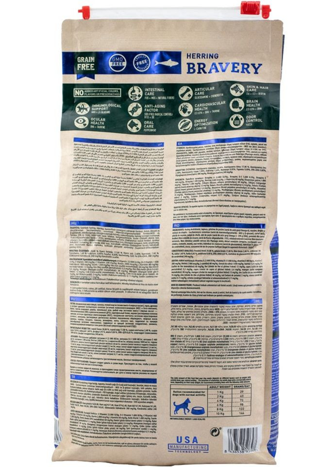 Сухий корм Herring Mini Adult для дорослих собак дрібних порід з оселедцем 7 кг (8436538950630) Bravery (315868023)